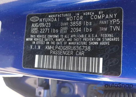 2024 Hyundai Elantra Limited from USA, damaged, VIN KMHLP4DG8RU636738